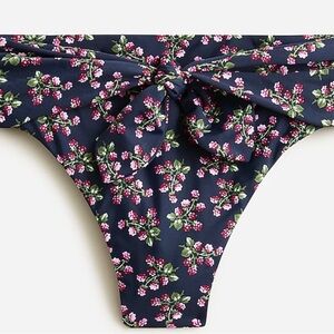 J.Crew Tie High-Rise Bikini Bottom in Twilight Berry